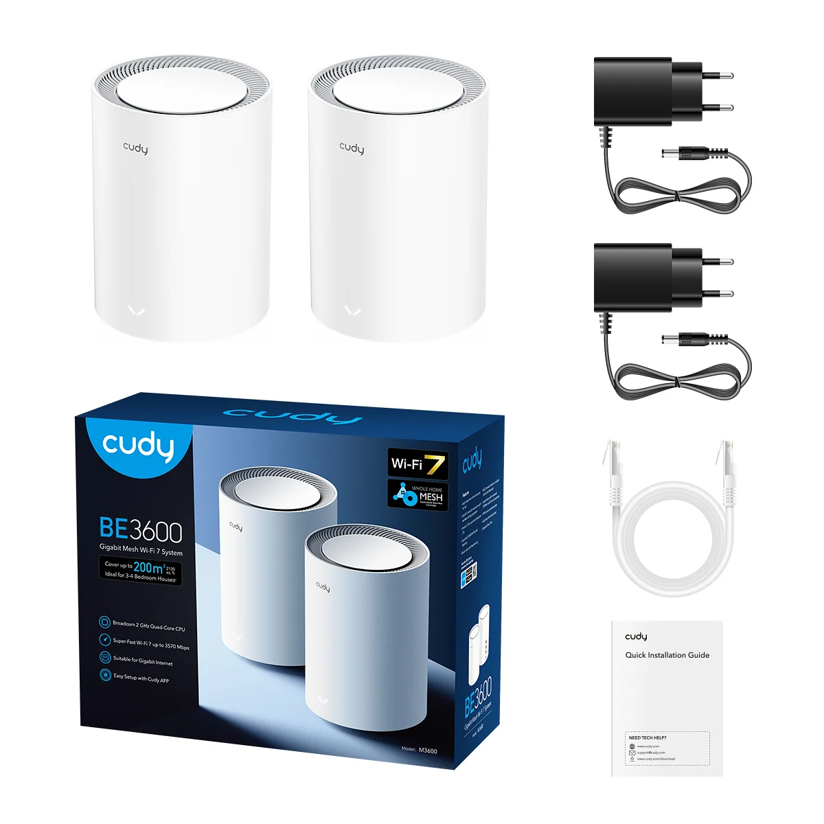Cudy MESH SYSTEM Wi-Fi 7 M3600 Cudy (2 pack)