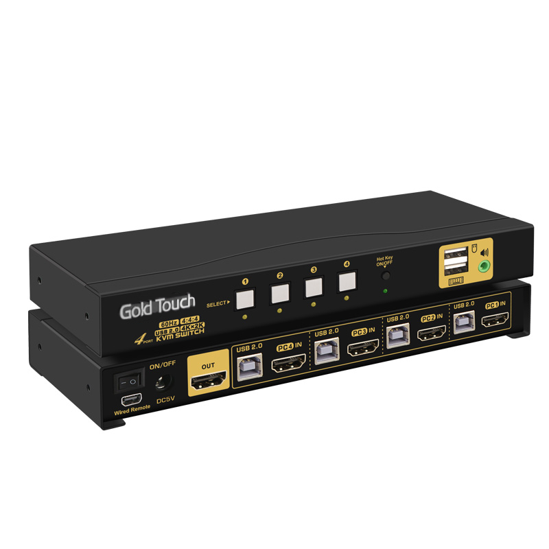 GOLD TOUCH KVM SWITCH 4 ports HDMI 2.0 GOLD TOUCH