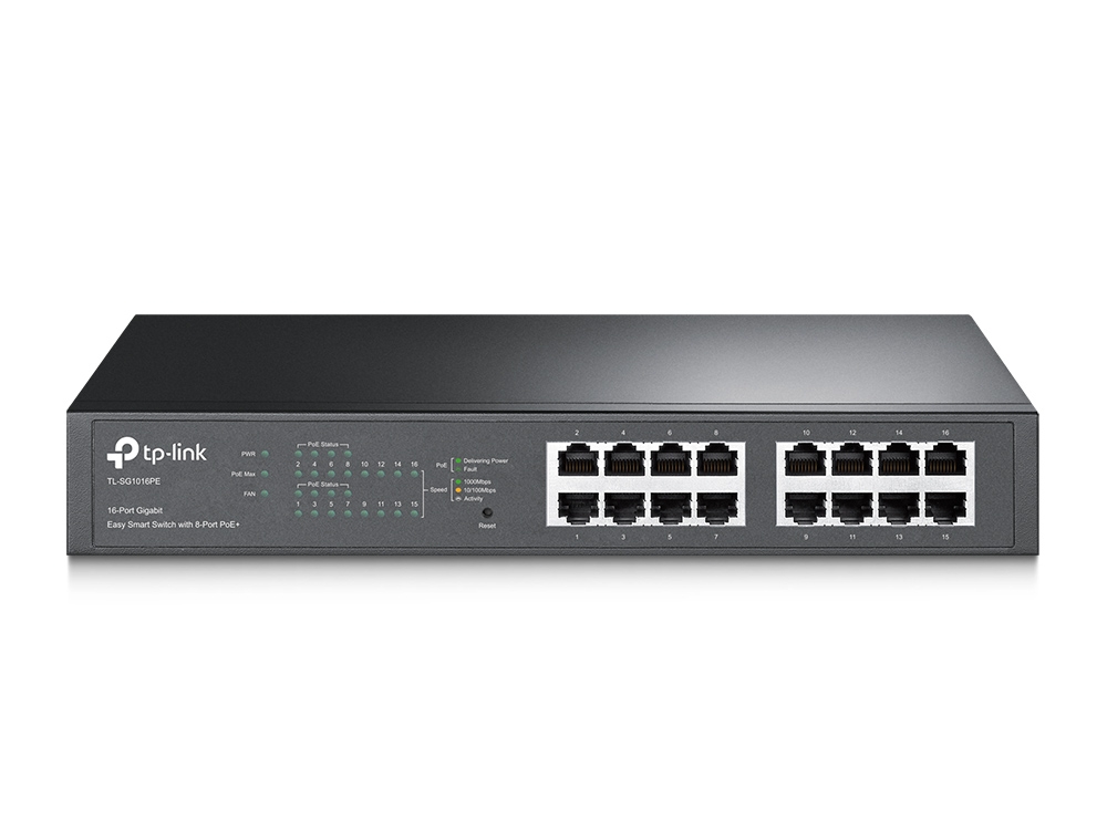 TP-LINK סוויץ' POE SWITCH 16 PORT GIGA WITH 8PORT POE 150W TP LINK