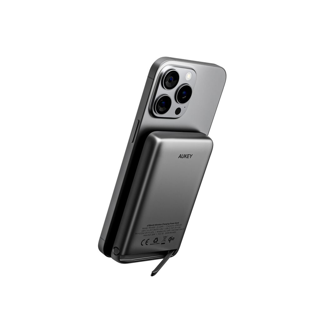  סוללת גיבוי מגנטית AUKEY MagFusion 6700mAh Qi2