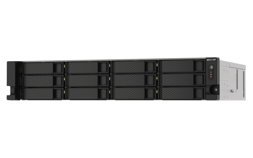 QNAP שרת NAS QNAP TS-1273AU-RP-8G /12-Bay/Ryzen V1500B/8GB/2×2.5GbE/Redundant PSU