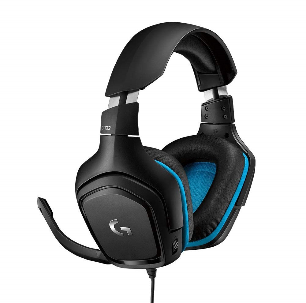 Logitech Logitech G432 Gaming Headset 7.1 Surround 3.5mm/USB מחשב, פלייסטיישן 4, Xbox One, Nintendo Switch התקנים ניידים.