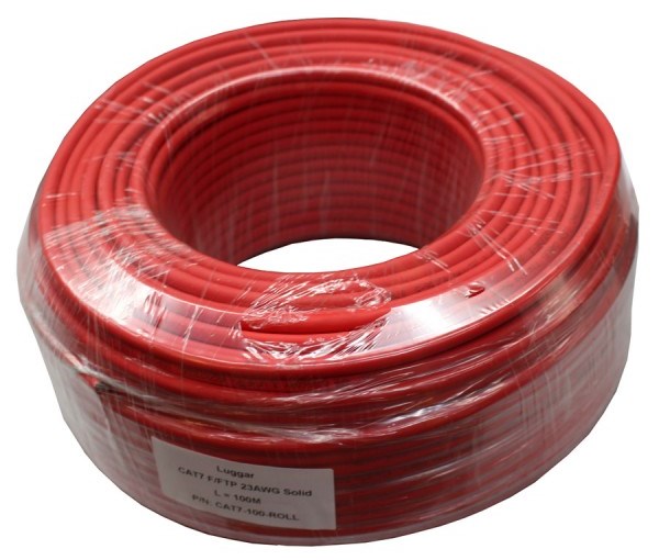 LUGGAR CAT-7 RJ45 100M כבל רשת קשיח מסוכך תוף ללא מחברים