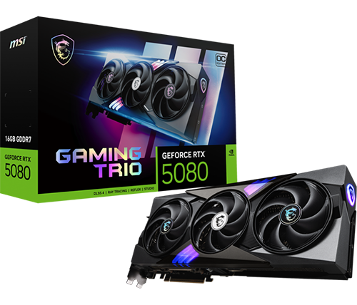 MSI כרטיס מסך MSI GeForce RTX 5080 16G GAMING TRIO OC
