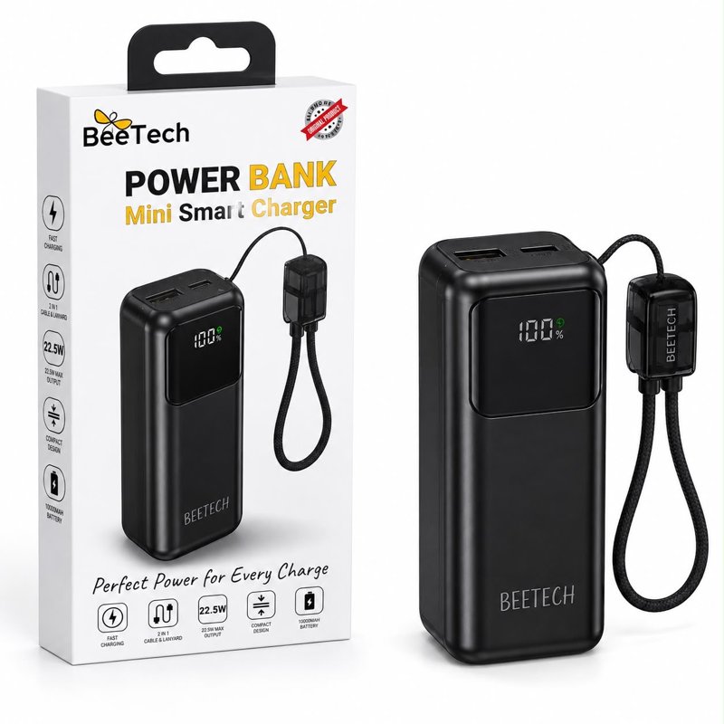  סוללת גיבוי ניידת BeeTech BT-353 ‏10,000mAh – טעינה מהירה 22.5W