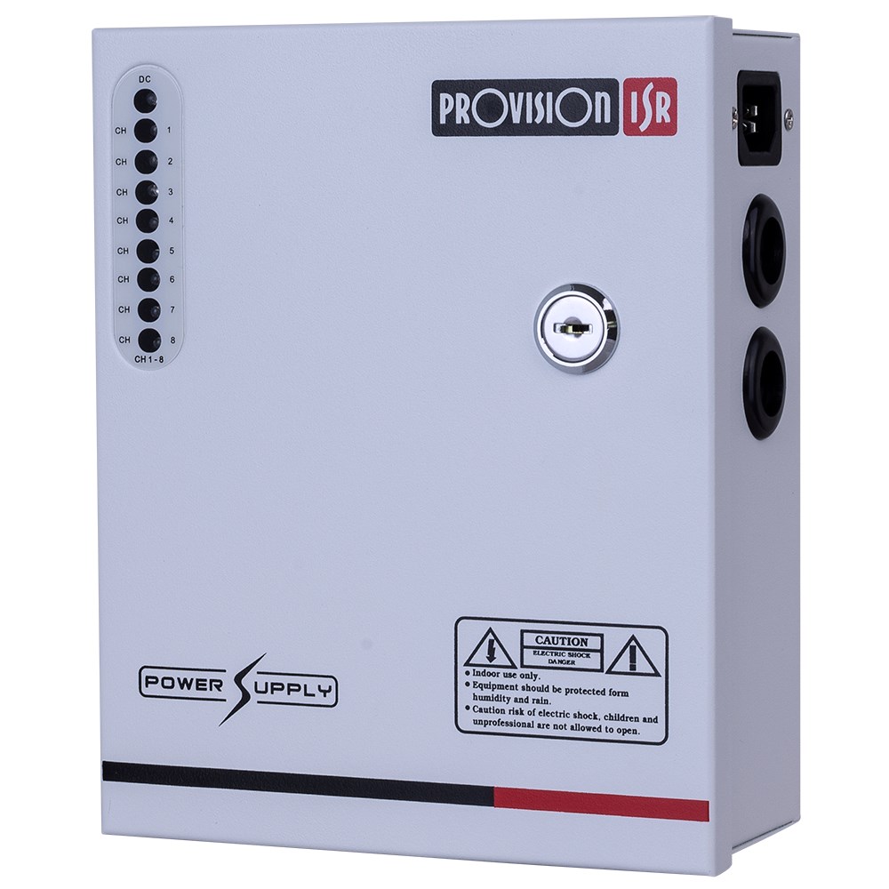 PRO Vision 5A 12V ספק כח מרכזי ממותג ומזווד ל 8 מצלמות