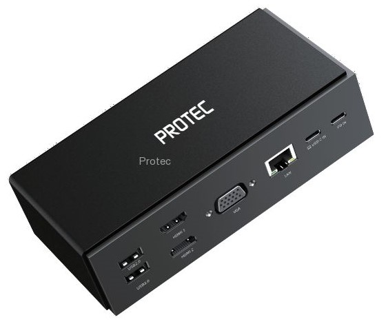 Protec Protec USB/USB-C DUAL DISPLAY Docking Station תומך MAC & PC תומך 3 מסכים