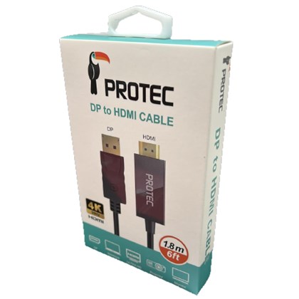Protec DISPLAY PORT TO HDMI CABLE 1.8M PROTEC