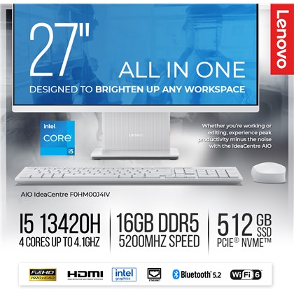 Lenovo Lenovo AIO 27 /I5-13420H/512GB/16GB/1YR/GREY/FD