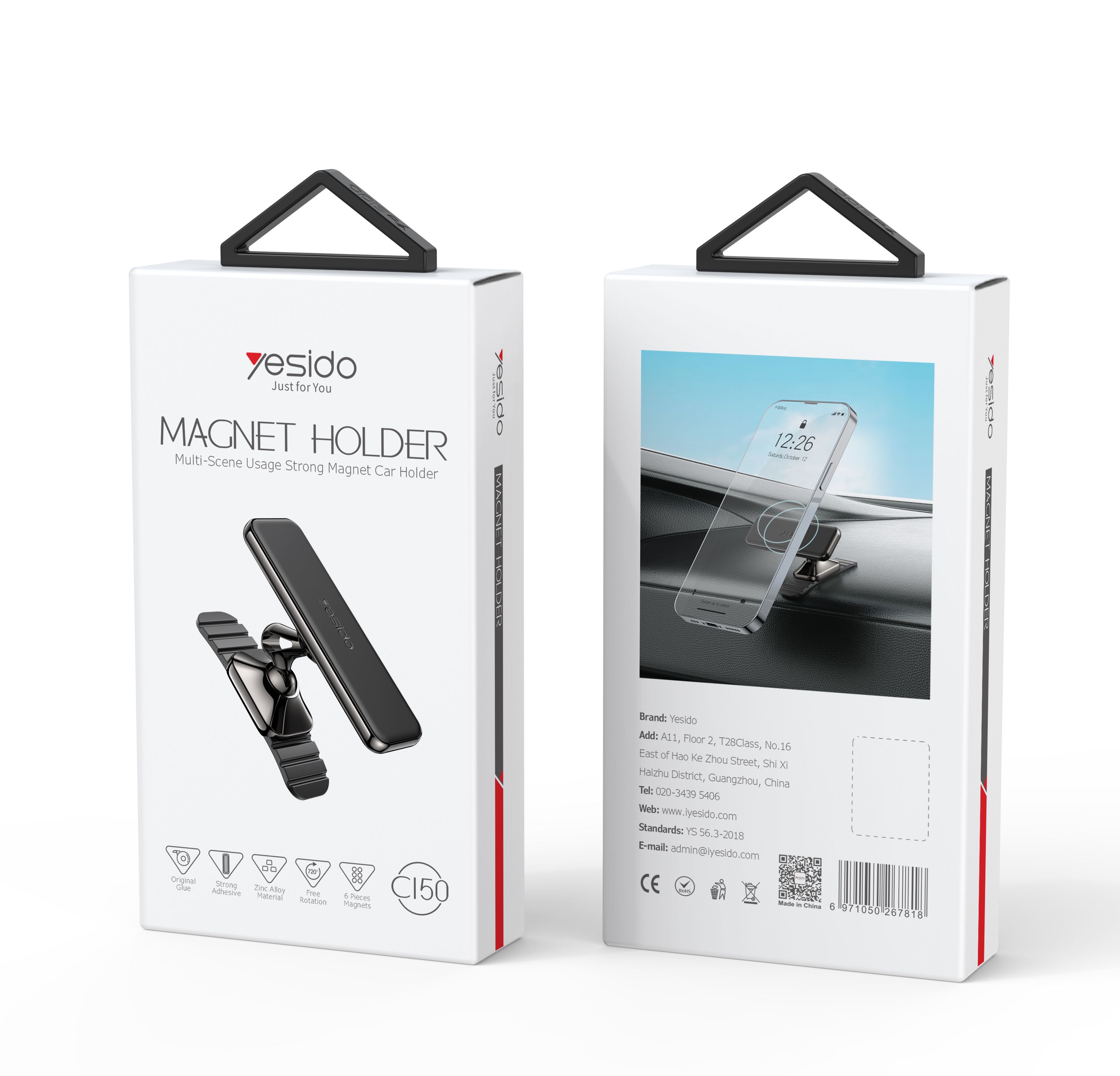 Yesido מעמד לרכב Attach magnetic suction bracket (C150)