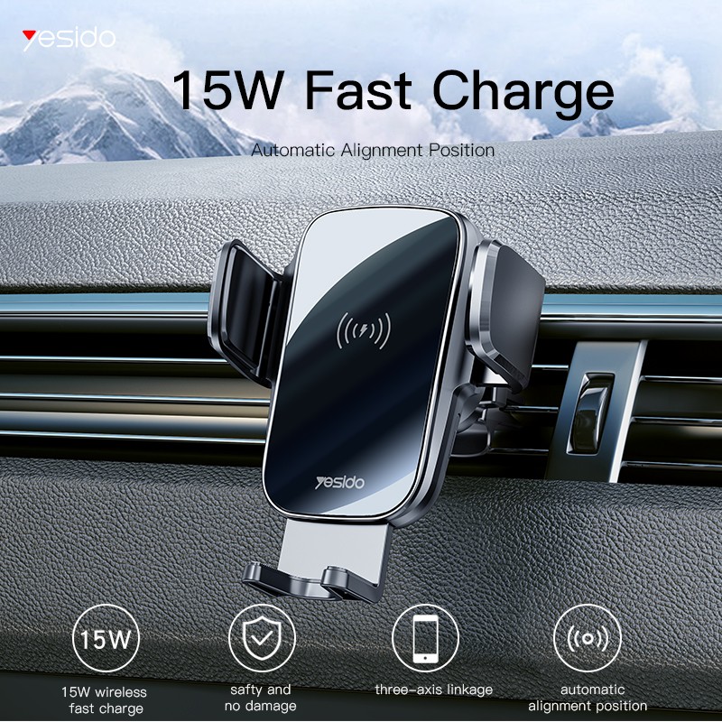 Yesido מעמד לרכב 15W wireless charging (C186)