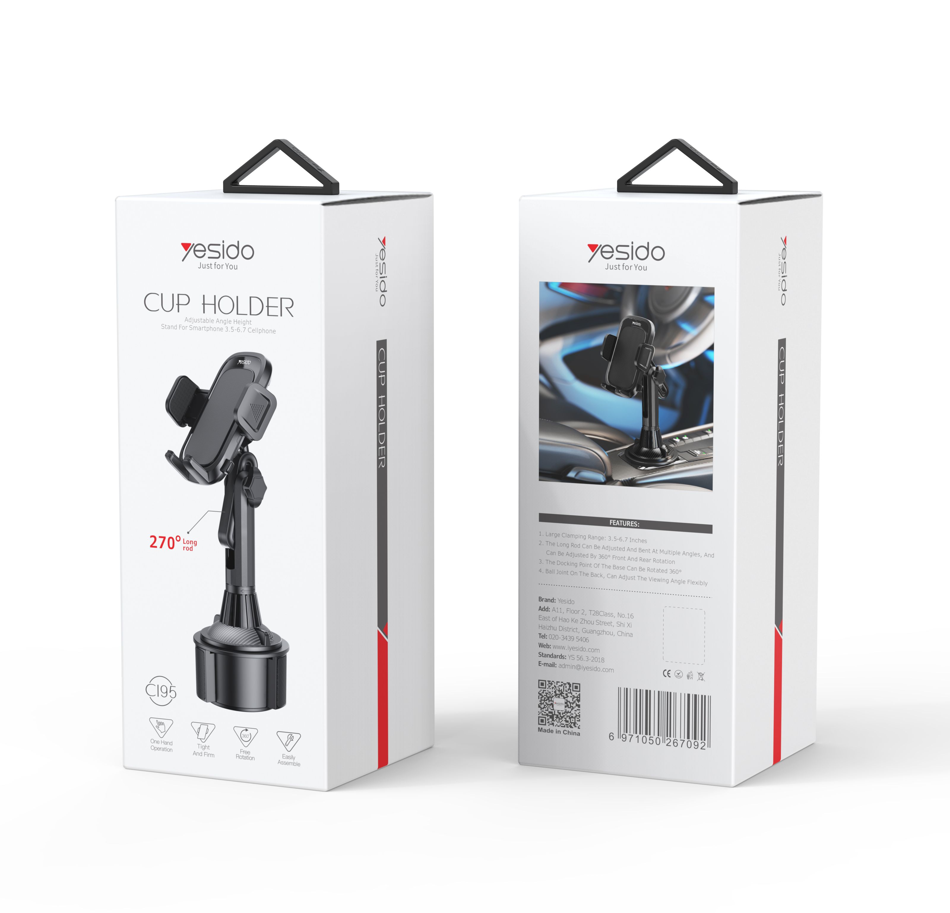 Yesido מעמד לרכב Car Cup Hole Phone Holder (C195)