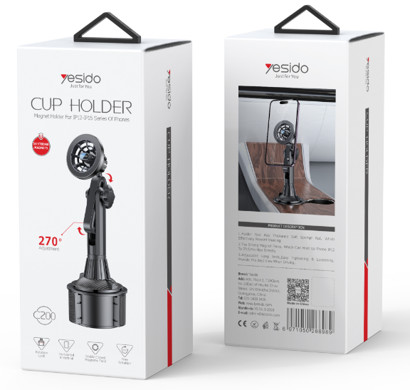 Yesido מעמד לרכב Magnetic Phone holder on car cup hole (C200)