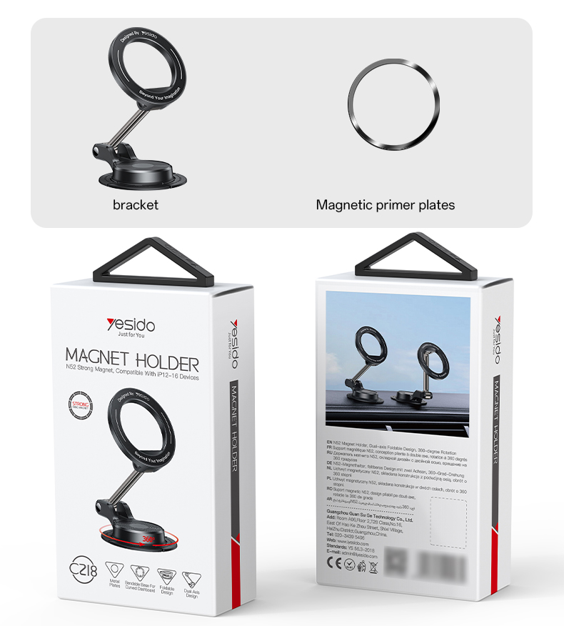 Yesido מעמד לרכב Magsafe 360 rotating magnetic holder (C218)
