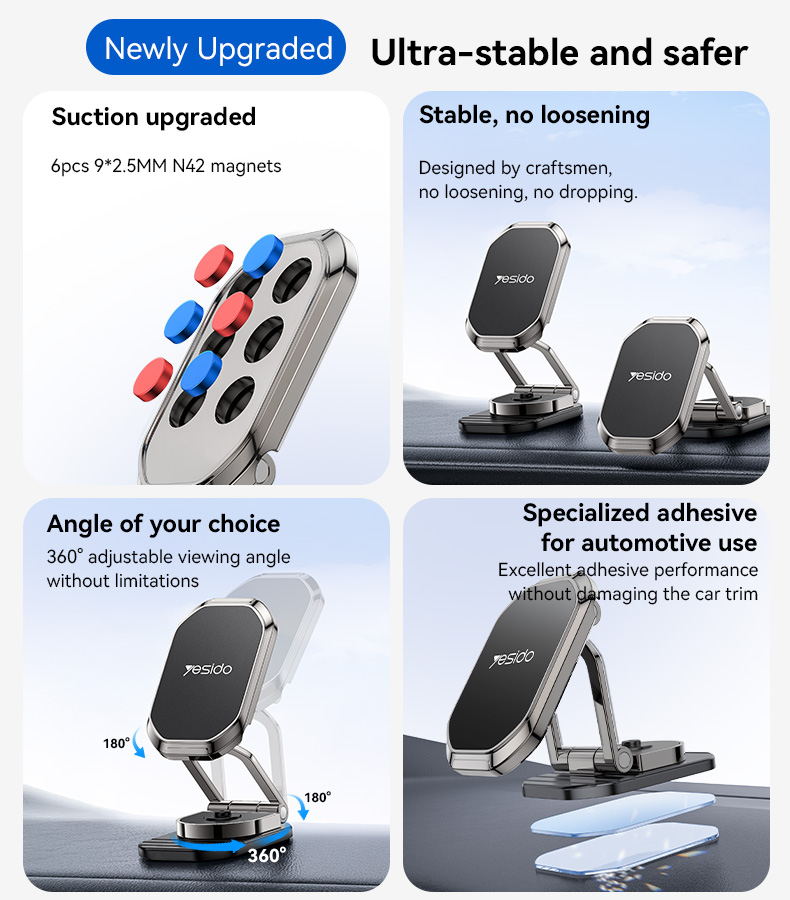 Yesido מעמד לרכב Folding magnetic bracket (C222)