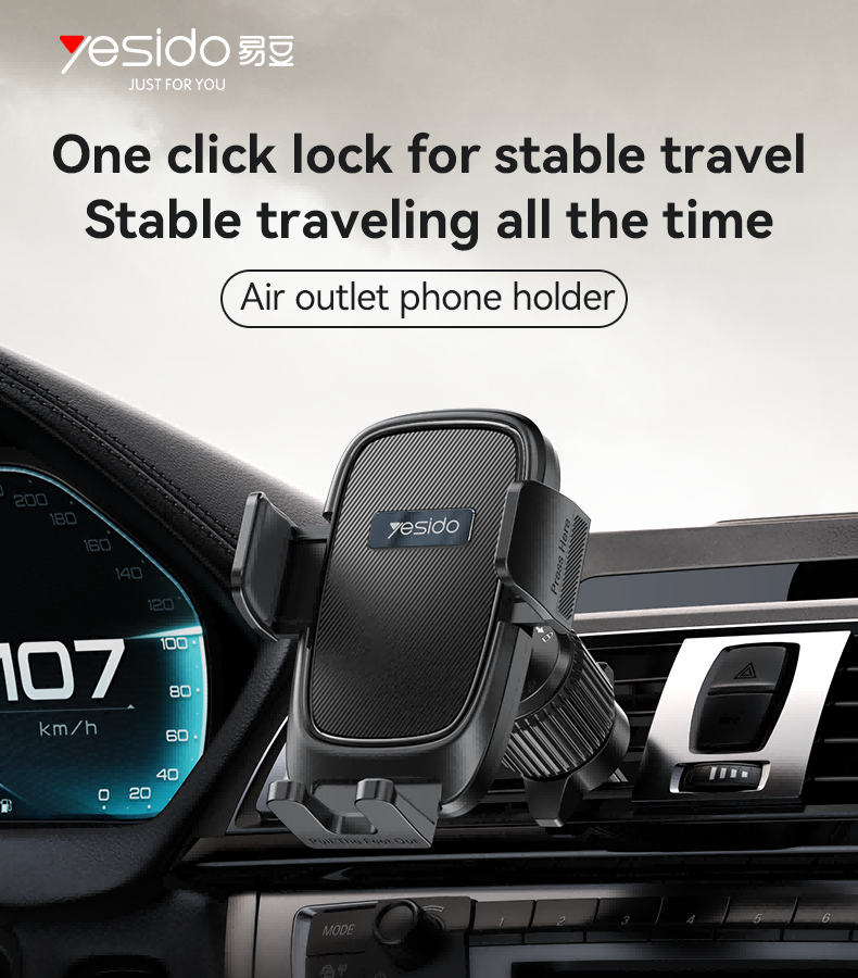 Yesido מעמד לרכב Airvent Spring Clip Phone Holder (C241)