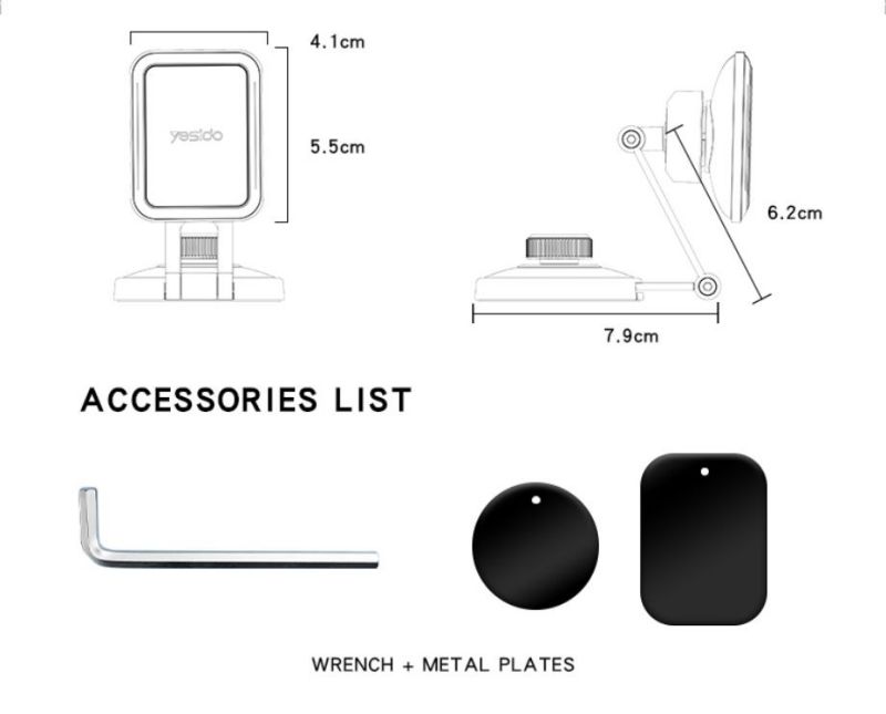 Yesido מעמד לרכב Folding Magnetic Phone Holder (C264)