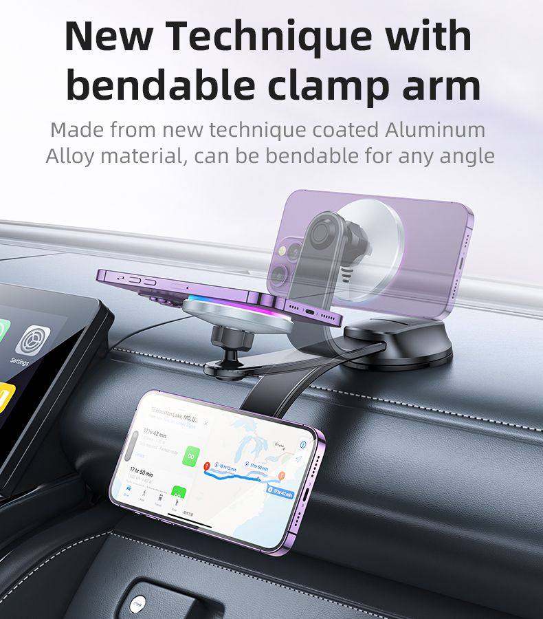 Yesido מעמד לרכב Arm Bendable Magnetic Wireless Charging Phone holder (C292)