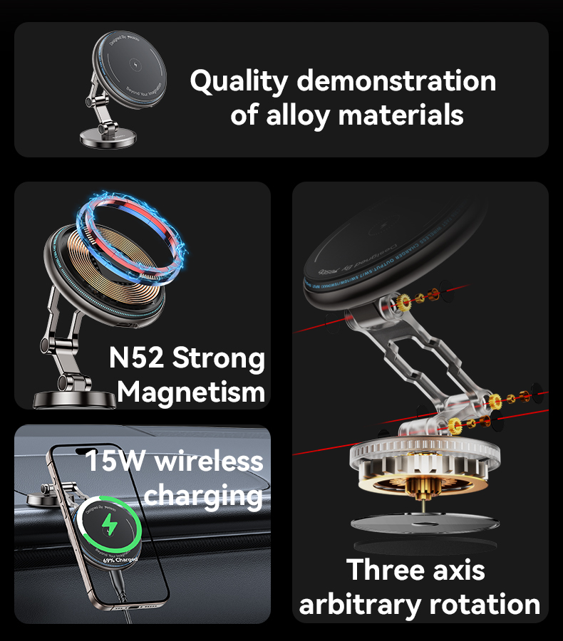 Yesido מעמד לרכב 15W wireless charger car holder (C306)