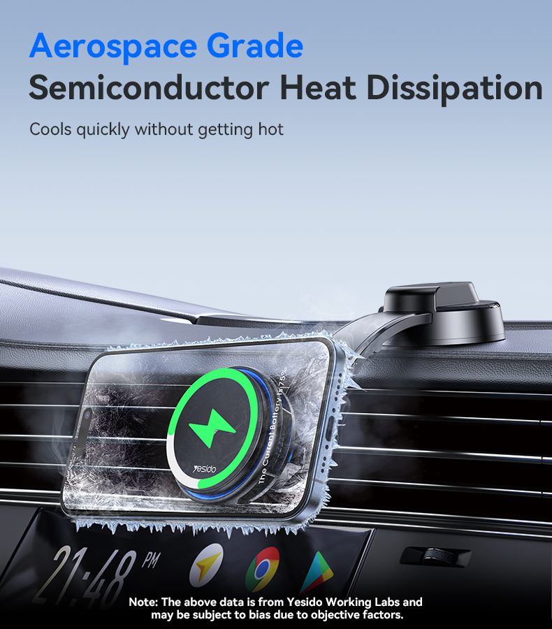 Yesido מעמד לרכב Semiconductor Cooling & Wireless Charger (C311)
