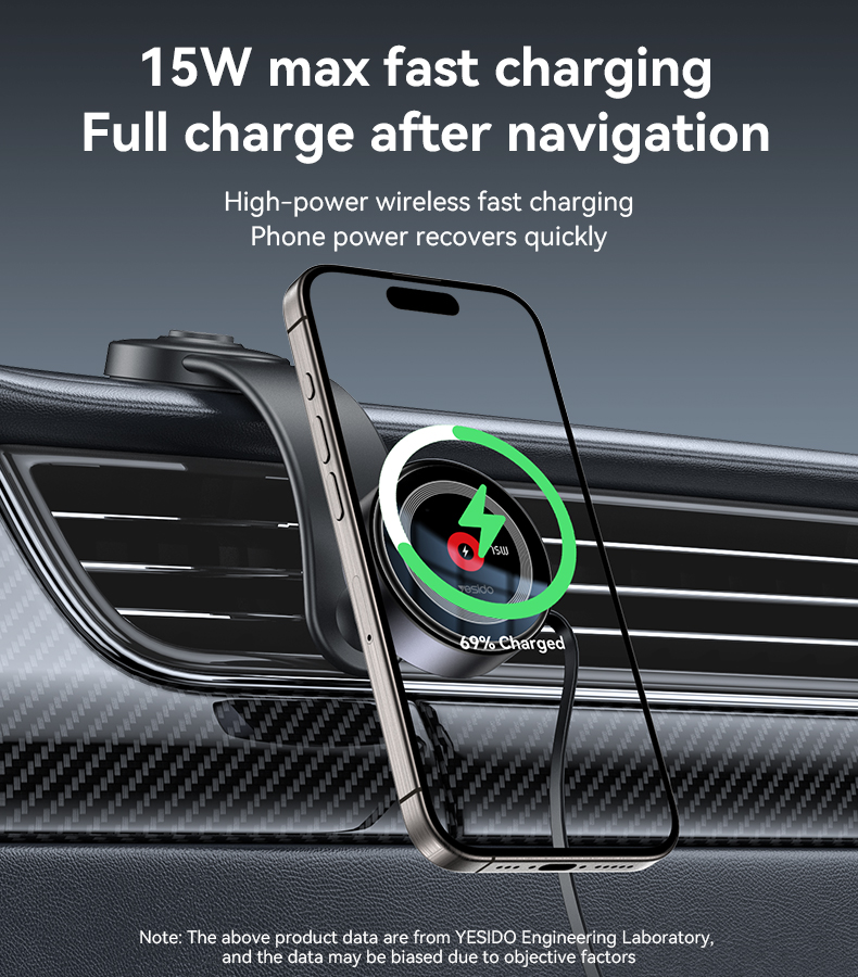 Yesido מעמד לרכב Magnetic wireless charging (C314)