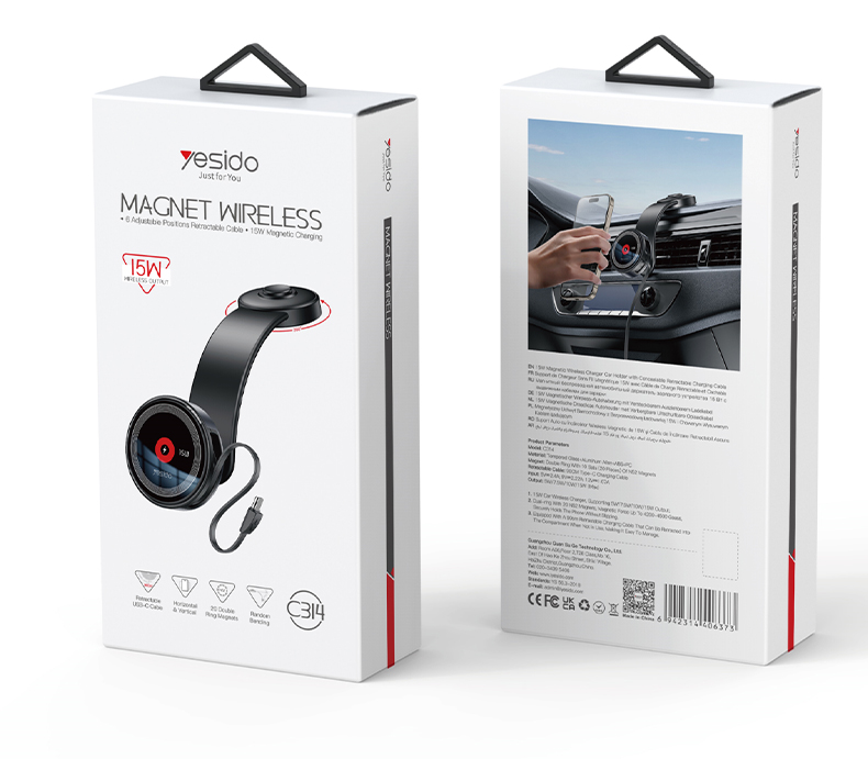 Yesido מעמד לרכב Magnetic wireless charging (C314)