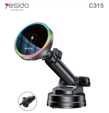 Yesido מעמד לרכב RGB Air-cooled wireless charging set (suction cup + air outlet) (C315)