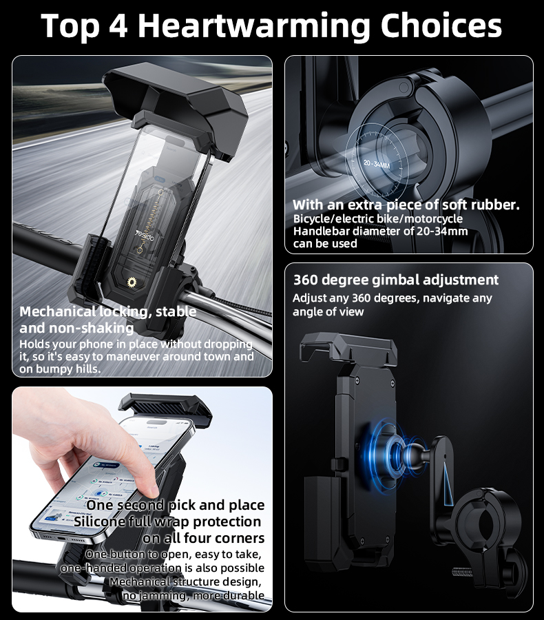 Yesido מעמד לרכב Bicycle Phone Holder (C331)