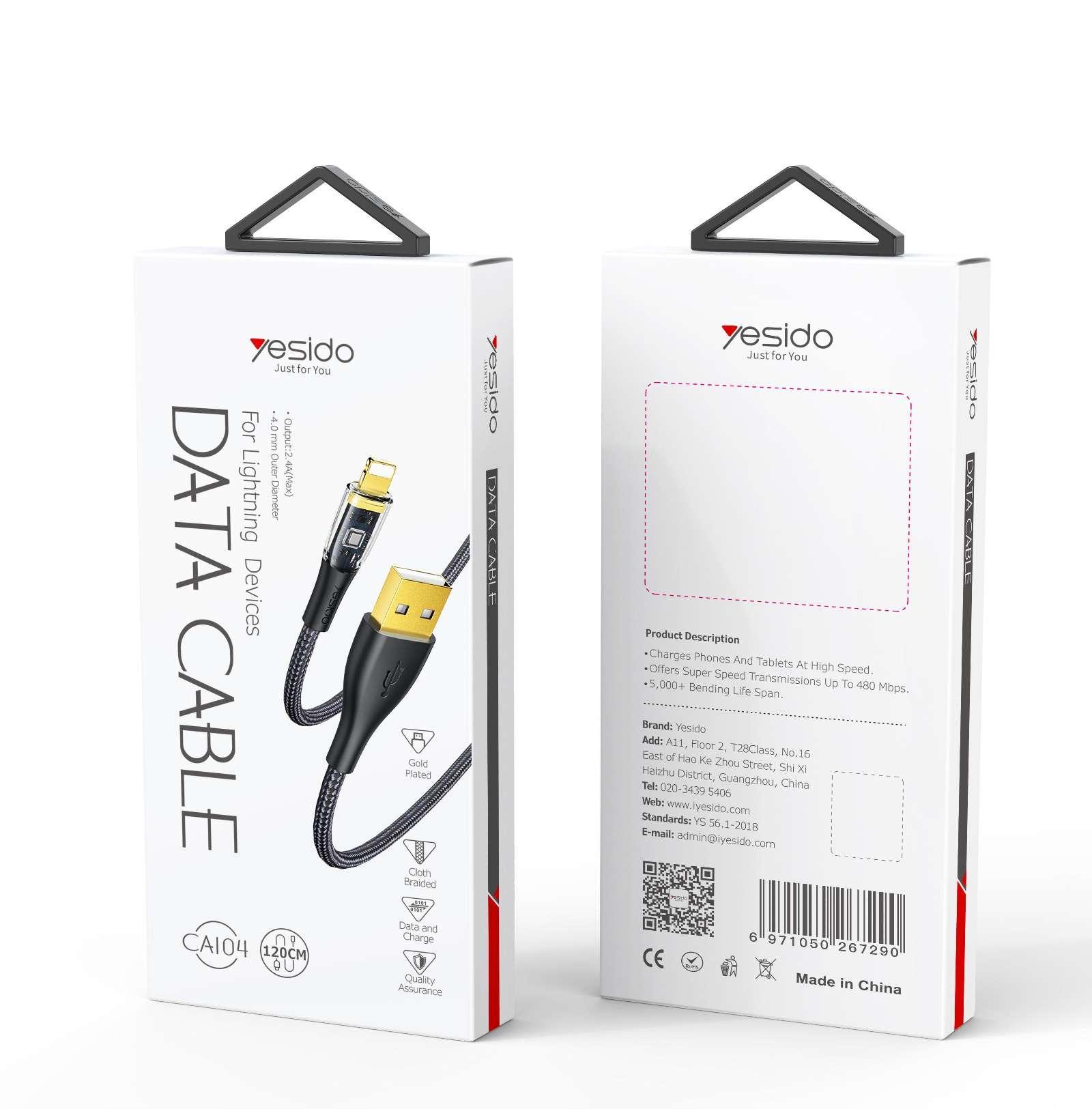 Yesido כבל 2.4A Data cable -IOS
1.2M (CA104 IPH)