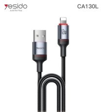 Yesido כבל USB-L 12W Aluminum Alloy  Data Cable
2M (CA130L)