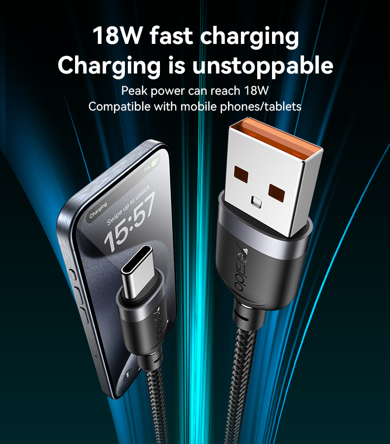 Yesido כבל A TO C/3A
data cable
1.2M (CA132C)