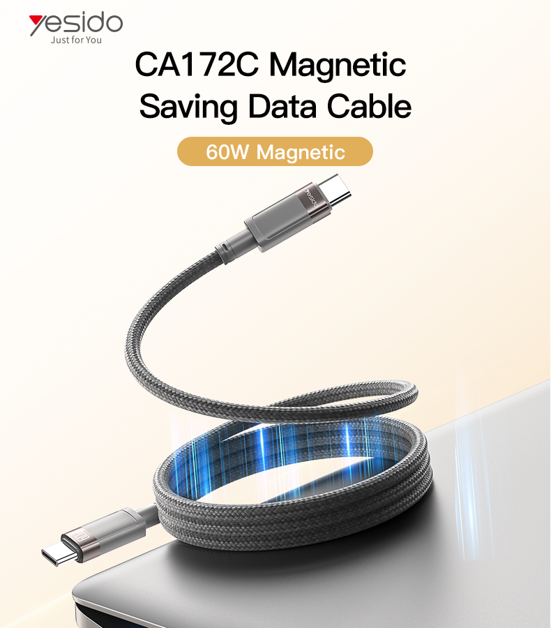 Yesido כבל PD C-C Magnetic absorption data cable
1M (CA172C)
