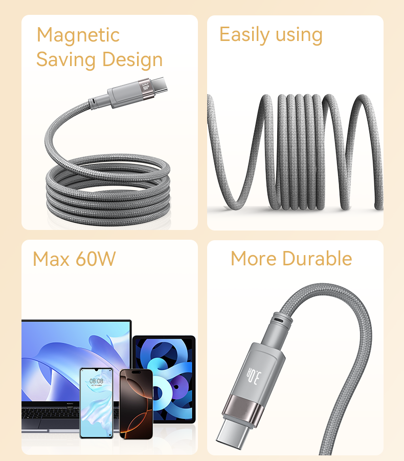 Yesido כבל PD C-C Magnetic absorption data cable
1M (CA172C)