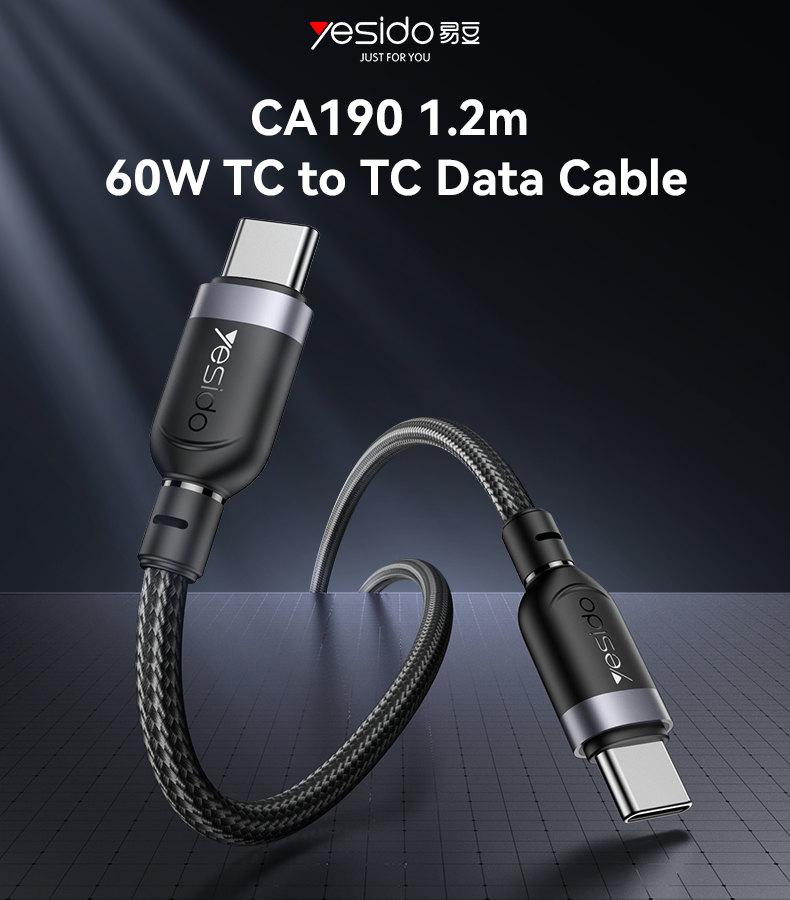Yesido כבל C TO C/60W
Data cable
1.2M (CA190)