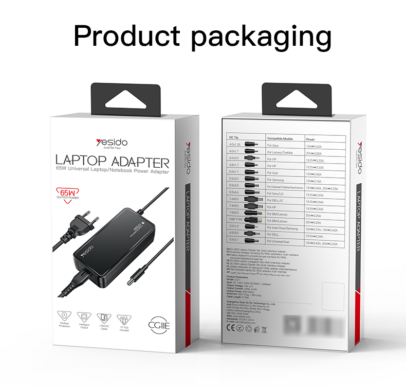 Yesido מטען לבית Laptop Charger Set-EU (CG11E)