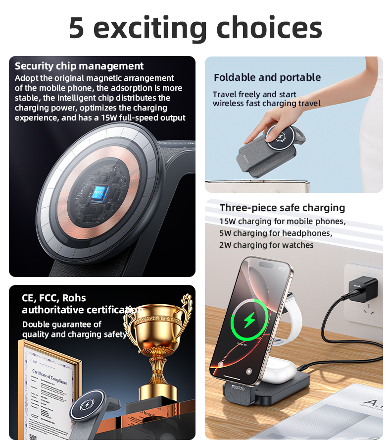 Yesido מטען אלחוטי 4 in 1 Wireless Charger (DS26)