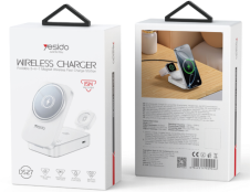 Yesido מטען אלחוטי 3 in 1 foldable desktop wireless charger (DS27-white)