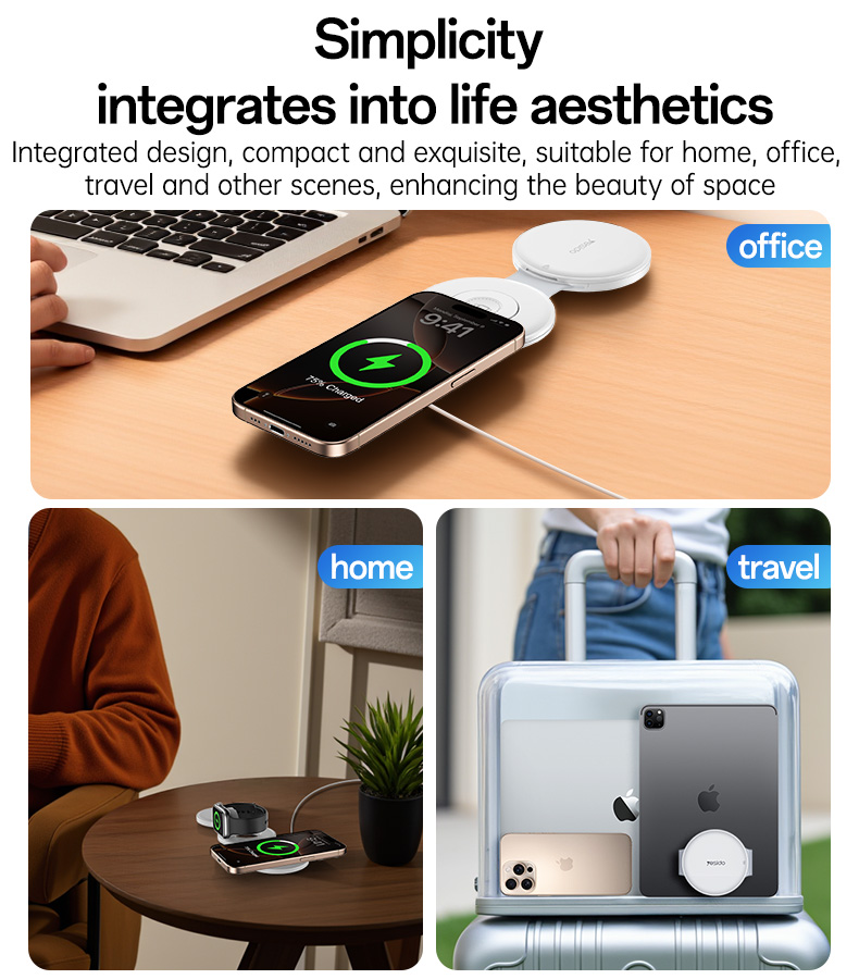 Yesido מטען אלחוטי 5-in-1 foldable wireless charger (DS29)