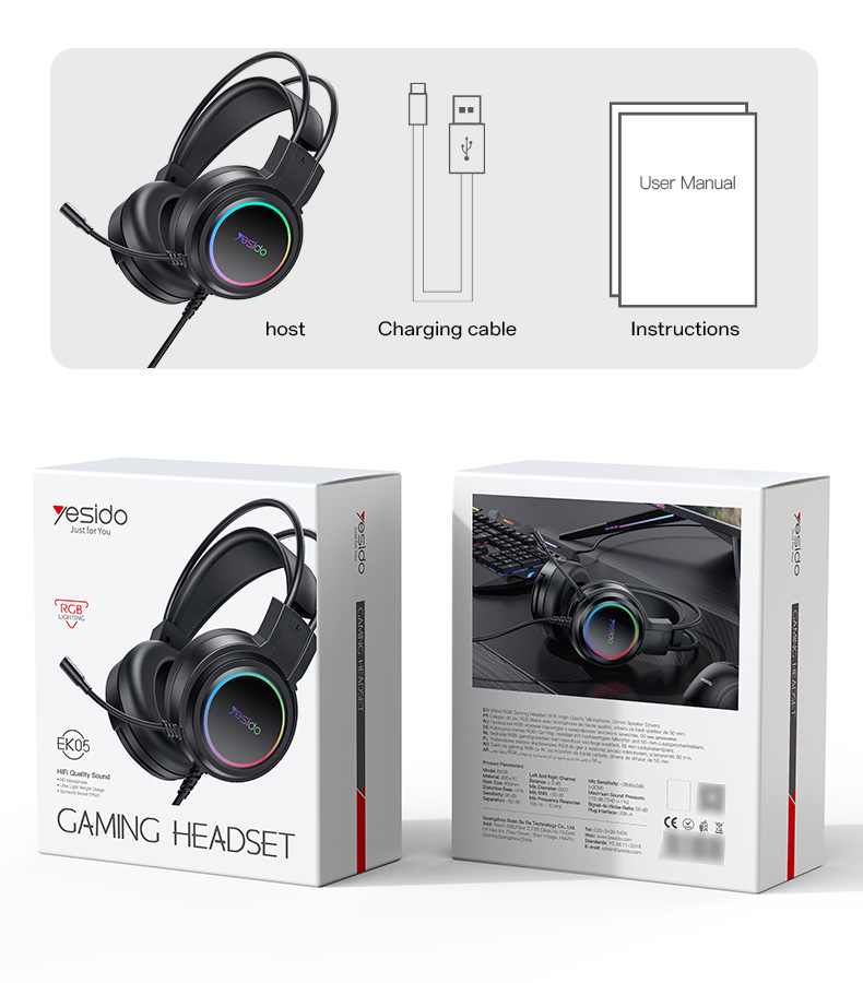 Yesido אוזניות גיימינג Gaming Headset (EK05)