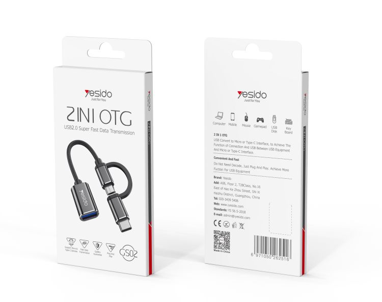 Yesido מתאם OTG 2IN1 OTG (GS02)