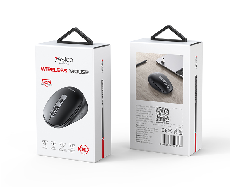 Yesido מקלדת ועכבר 2.4GHz wireless mouse (KB17)