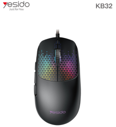 Yesido מקלדת ועכבר Wired Lightweight RGB Gaming Mouse (KB32)