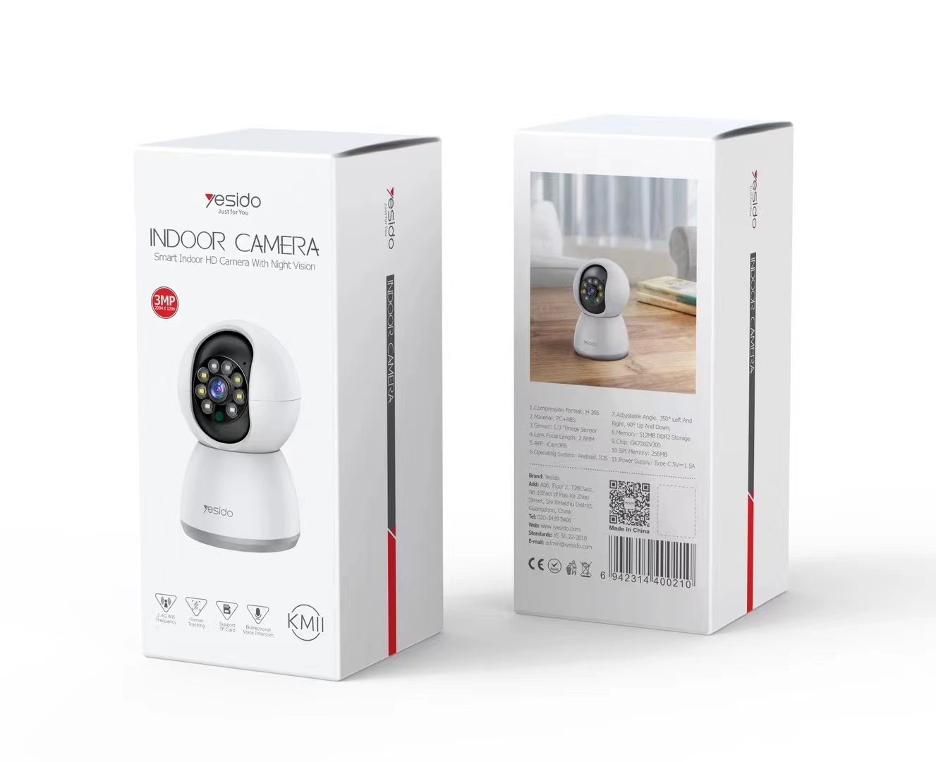 Yesido אביזר Lifestyle Indoor Camera
2.4G 3MP (KM11)