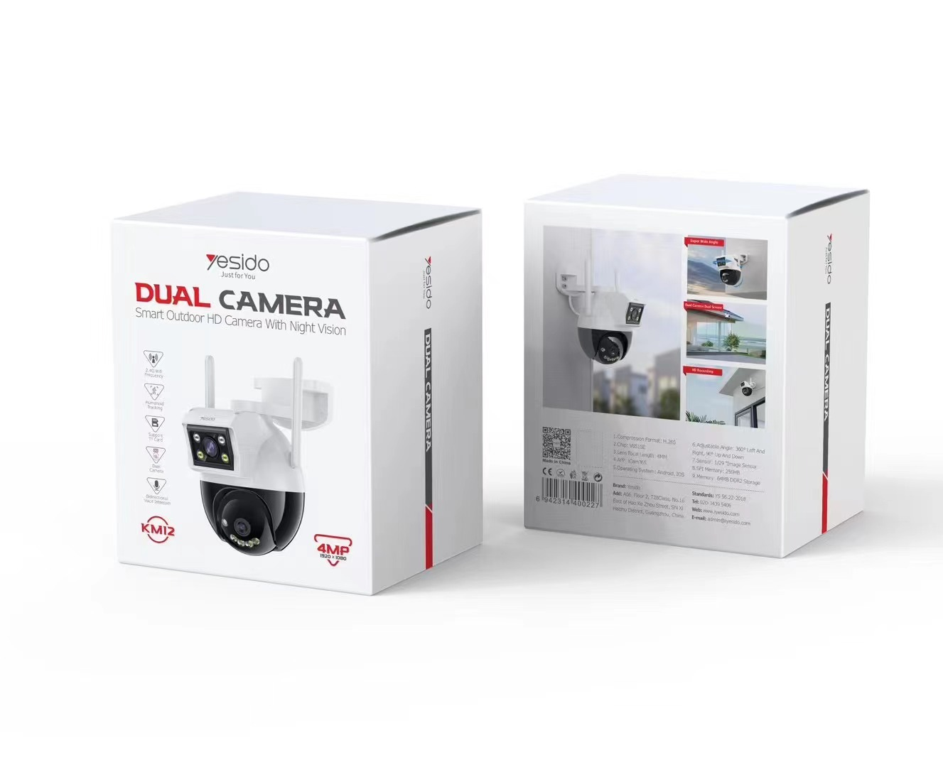 Yesido אביזר Lifestyle Dual Camera
2.4G 4MP (KM12)