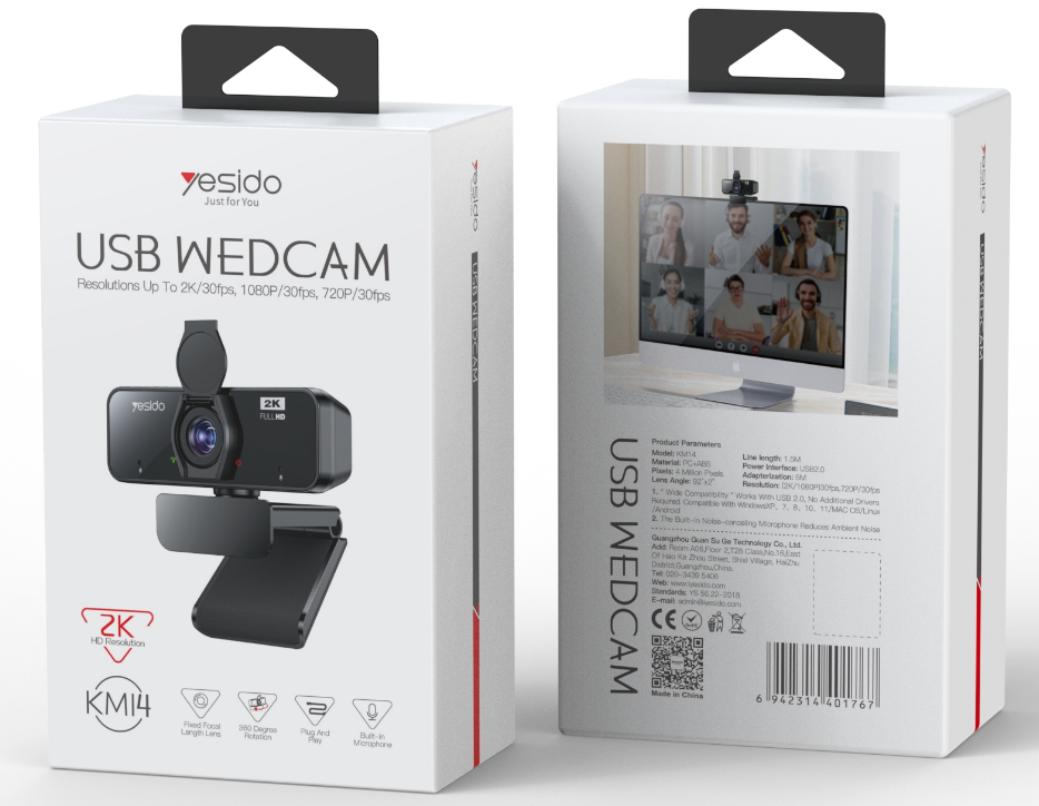Yesido אביזר Lifestyle 400MP USB Webcam (KM14)