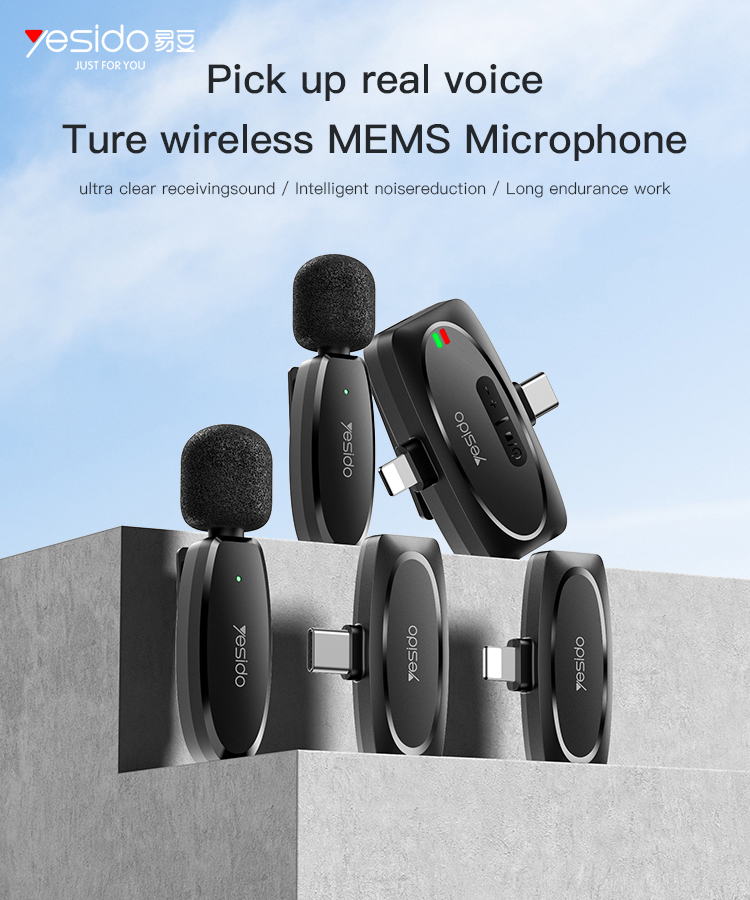 Yesido אביזר צילום Double Wireless Microphone (KR13)