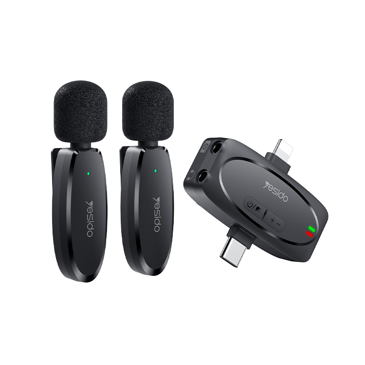 Yesido אביזר צילום 3 in 1 Design Double Wireless Microphones (KR15)