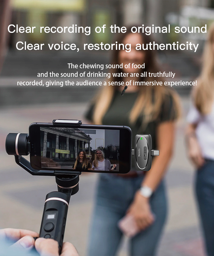 Yesido אביזר צילום 3 in 1 Design Double Wireless Microphones (KR15)