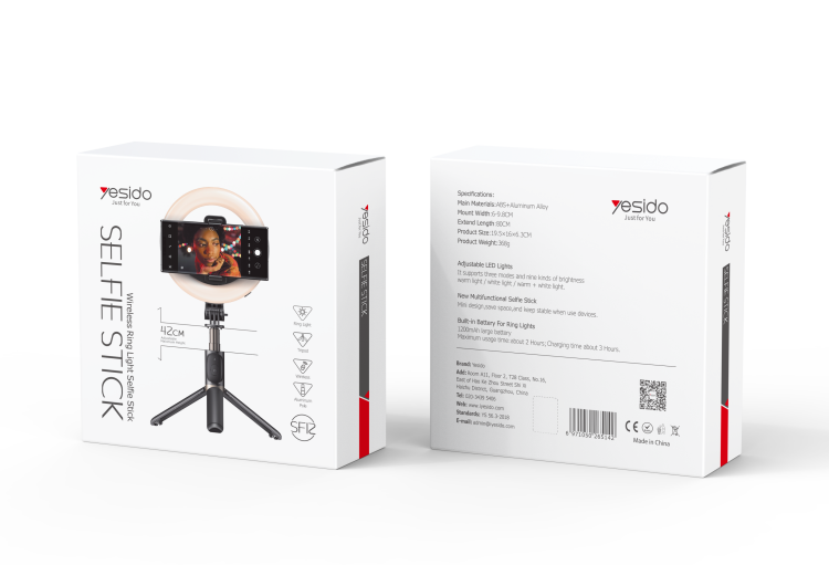 Yesido אביזר צילום 9 colors' adjustment
 wirless bluetooth flash
 light live selife stand (SF12)