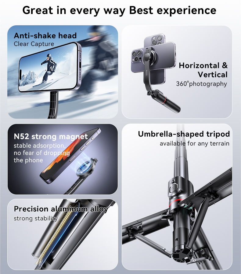 Yesido אביזר צילום Magnetic Tripod Leg Selfie Stand (SF19)